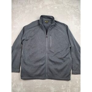 Stanley Full Zip Fleece Jacket Mens 2XL Gray Knit Mock Neck Pocket Workwear